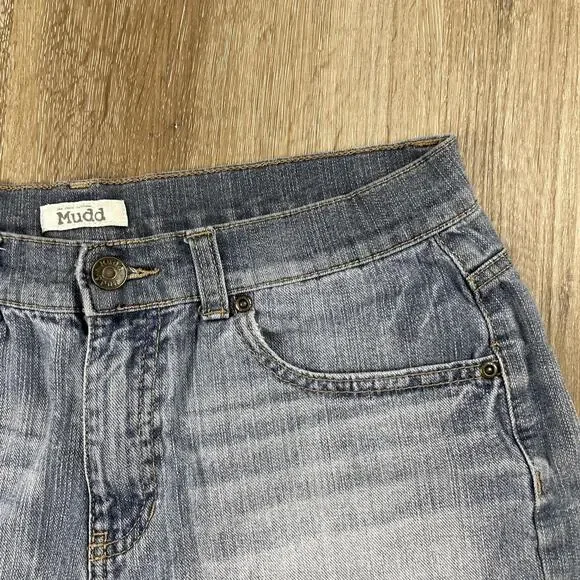 Mudd High Rise Raw Hem Daisy Duke Jean Shorts Women’s 13 Distressed Vintage Cut - Picture 6 of 16